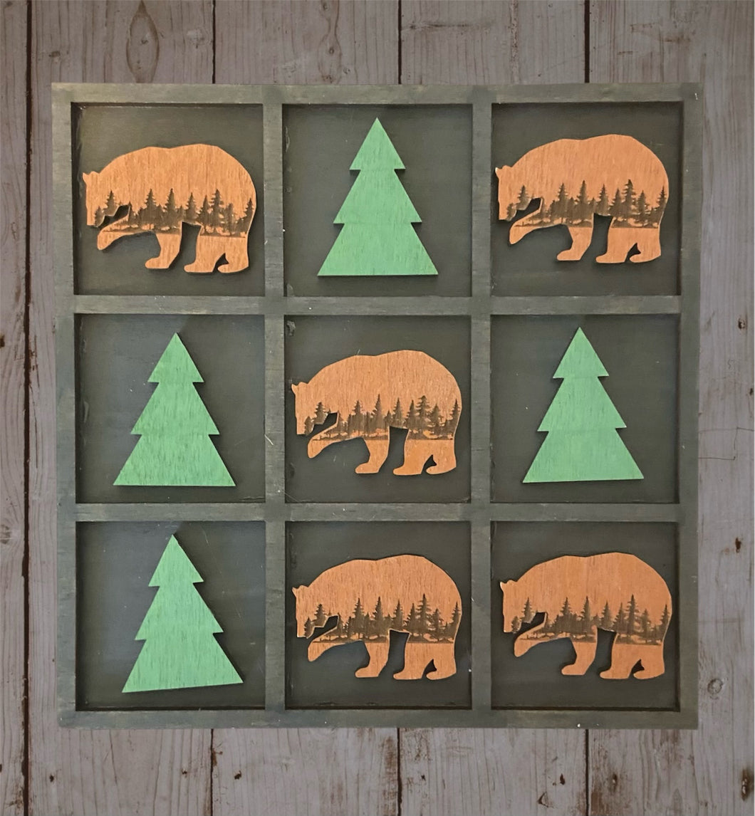 Woodsy Tic-Tac-Toe Board