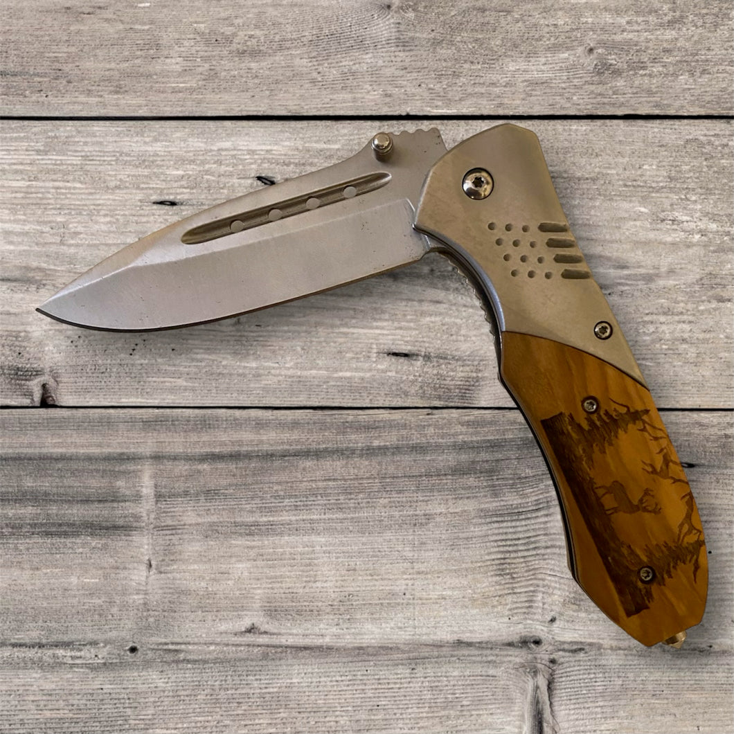 Wilderness Engraved Pocket Knife